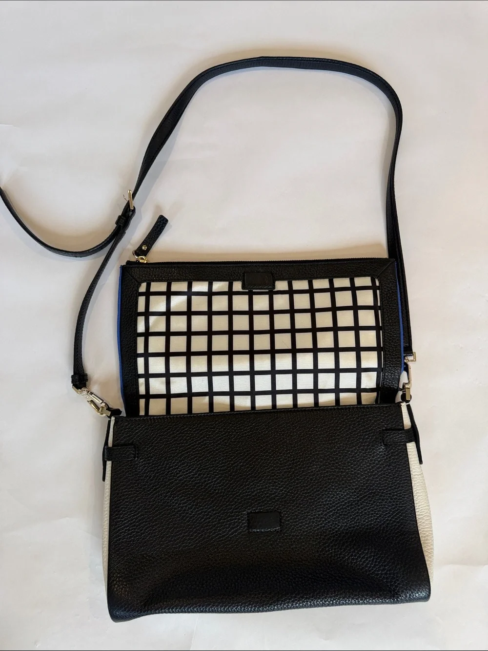 kate spade Blue and Black Leather Colorblock Crossbody Bag - Picture 2 of 8